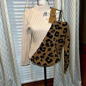 New Andree Leopard Cut Out Sweater.